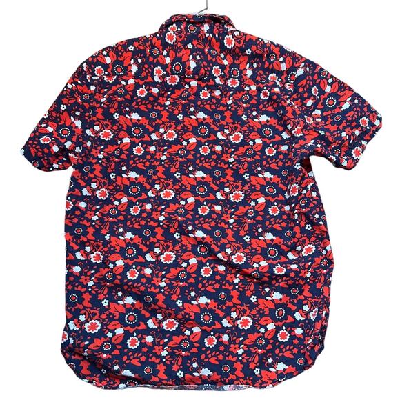 Cactus Man Ricky Singh Navy Red Floral Slim Fit Button-Down Shirt M - Picture 3 of 4
